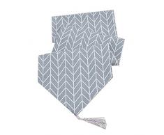 Shukii Tischläufer Home Tischdecke Dekorativ 2 Seiten Baumwolle Leinen Klassische Tischunterlage Esszimmer Party Urlaub Dekoration, grau, 12 x 82(32 * 210cm)