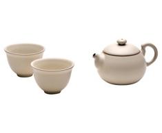 TEASOUL Set MIT TEEKANNE UND Zwei WEISSEN BECHERN, Stahl, 26.5x12x9.9 cm