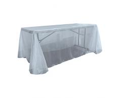 La Leinen Sheer Spiegel Organza Tischdecke, rechteckig, Polyester, Babyblau, 228.6 x 335.28 x 0.022 cm