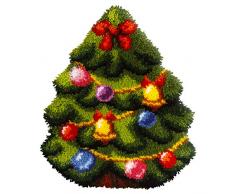 Orchidea Knüpfhaken-Set, Kissenform: Weihnachtsbaum, mehrfarbig, 39 x 47 cm