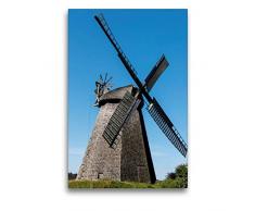 Premium Textil-Leinwand 50 x 75 cm Hoch-Format Wallholländer, Windmühle, Bierde | Wandbild, HD-Bild auf Keilrahmen, Fertigbild auf hochwertigem Vlies, Leinwanddruck von Barbara Boensch