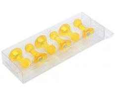 first4magnets™ Gelbe große fruchtig Skittle Magnet-Büro & Kühlschrank (19mm Durchmesser x 30mm hoch) (1 Packung mit 6), Metall, Silver, 25 x 10 x 3 cm