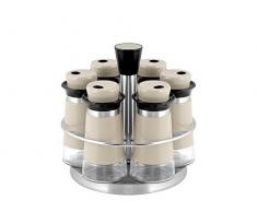 H+H Aroma Set Gewürzgläser Gewürzregal mit Ständer, beige, 7 -
