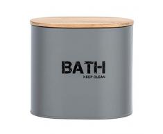 WENKO Badbox Gara mit Deckel - Aufbewahrungsbox, Badkorb, Stahl, 14.5 x 13.5 x 10.5 cm, Grau
