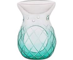 Pavillon – Aqua Ombre Diamond Cut Beach House Glas Teelicht Wachswärmer, 15,2 cm