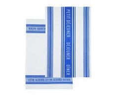 Kitchen Craft TPCSETT2 Classic Navy Jacquard Geschirrtuch, 2 Stück