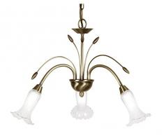 Oaks Lighting 3128 3 AB Sadon Deckenleuchte, antikes Messing-Finish, mit mattem Glas