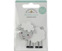 DOODLEBUG DESIGN INC. 5862 DOODLE-POPS 3D STCKR LITTL LAMPE, Kleines Lamm, Einheitsgröße
