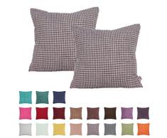 Queenie – 2 PCS Farbe Big Mais gestreift Kissenbezug Cord Deko Kissenbezug Werfen Kissen Fall erhältlich in 19 Farben und 7 Größen, Polyester, Color 15 Silvery Grey, 15.75 x 15.75 Inch ( 40 x 40 Cm)