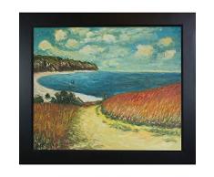 overstockArt 1882 Meadow Road to Pourville Ölgemälde New Age schwarz gerahmt New Age Holzrahmen 28.75 x 24.75 merhfarbig