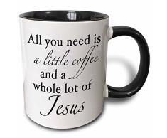 3dRose alles, was Sie brauchen, ist eine Vielzahl von Jesus mit, mit der Kaffee-Becher, Keramik, Schwarz, 10.16 cm x 7,62 x-Uhr