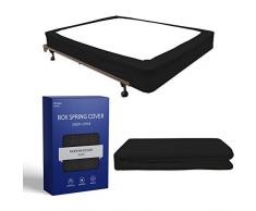 Prymal Bettwäsche Boxspringbezug, Bettrock Alternative, Boxspringschutz, Matratzenauflage, Rundumgummi Modern Twin schwarz