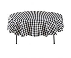 YRYIE Rechteckige Polyester-Tischdecken mit Karomuster für rechteckigen Tisch 90-Round schwarz/weiß