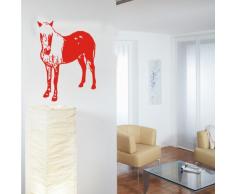INDIGOS 4052166105095 Wandtattoo W527 Pferd, Pony Wandaufkleber 80 x 58 cm, rot