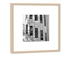COGNOSCO RH-27-B100 Fotografie im Holzrahmen: Bauhaus Universität Fotodruck-Format 27 x 27 cm-Rahmenfarbe beige-Hochwertiges Wandbild, Geschenkidee oder Souvenir aus Weimar, Holz, Schwarz-Weiß, Rahmen