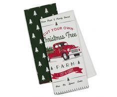 Design Imports DII Holiday Christmas Geschirrtuch Christmas Truck Dishtowels Set of 2