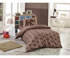 Eponj Home Steppdecke für Einzelbett XXL 155 x 220 cm Brown Light Brown