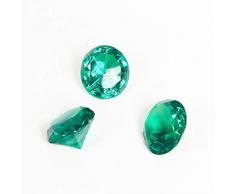 liying Acryl-Diamanten, 40 mm, Acryl, rund, Konfetti, Diamant-Kristalle, Schatz-Edelsteine für Tischstreuer, Kunst und Handwerk, Hochzeitsdekoration, 12 Stück smaragdgrün