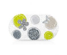 HomDSim Bedruckte PVC Duschmatte Badewannenmatte für Badezimmer Anti-Rutsch-Badematten Kieselstein-Badematten für Dusche Green Circle