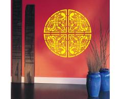 INDIGOS 4052166049511 Wandtattoo w283 Ornament Orien Wandaufkleber 80 x 80 cm, gelb