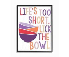 Stupell Industries Lick The Bowl Lustige Bunte Küche Esszimmer Word Design Prints, Mehrfarbig