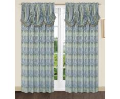 Dainty Home 55 by 84-Inch Regal Window Panel with 18-Inch Valance, Blue