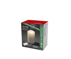 Konstsmide 1860-100 LED Duftkerze, weiß, flackernd, mit Lavendel-Duftpad / für Innen (IP20) / Maße: à 9 cm, Höhe: 13 cm / 6h Timer / 1 warm weiße Diode / Batteriebetrieben: 2 x D 1.5V (exkl.)
