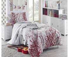 Eponj Home Steppdecke Einzelbett 155 x 220 cm White Black Brick Red