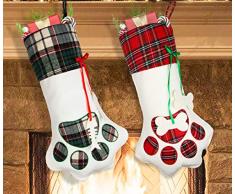 LLygezze Weihnachtsstrümpfe Weihnachtsstrümpfe Dekoration für Zuhause weiß/grün