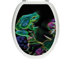 Pixxprint Kleiner Frosch auf Brombeerstrauch als Toilettendeckel Aufkleber, WC, Klodeckel - Maße: 32x40 cm, Gläzendes Material Toilettendeckelaufkleber, Vinyl, bunt, 40 x 32 x 0.02 cm