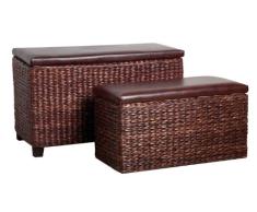 Premier Housewares Sitzbänke aus Rohrkolbenblättern, mit Stauraum, 73 x 40 x 45 cm hoch, 2er-Set