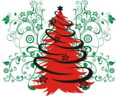 INDIGOS 4051719803976 Wandtattoo ME060 Tribal Ranke Pflanze Blume Tanne Weihnachtsbaum 60 x 51 cm