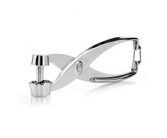 Kilo J45 Oliven-und Kirschentkerner, Federöffnung – Chrom-Finish, silber