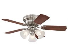 Westinghouse Contempra 7207340 Deckenventilator, A++ to E, Metall, E27, gebürstetes nickel, 90 x 90 x 34 cm