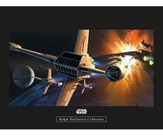 Komar Wandbild Star Wars Classic RMQ Endor Orbit War | Kinderzimmer, Jugendzimmer, Dekoration, Kunstdruck | ohne Rahmen | WB137-40x30 | Größe: 40 x 30 cm (Breite x Höhe)