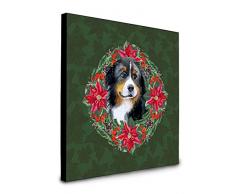 Carolines Treasures Wanddekoration, Berner Sennenhund, Weihnachtsstern, Kranz, Mehrfarbig