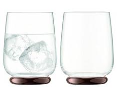 LSA International ORO Zahnputzbecher, Kupfer/Transparent, 390 ml, Set von 2 _ P, Glas, Copper/Clear, 390 ml