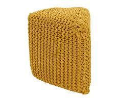 SARO LIFESTYLE Dreieck Baumwolle gedrehtes Seil Pouf, 38,1 x 40,6 x 43,2 cm, Gelb