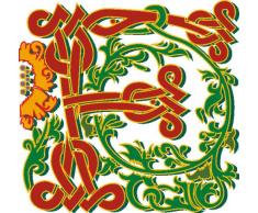 Indigos 4051719701395 Wandtattoo MF022 F wundervolles Ornament Blumen Tribal Buchstabe 60 x 59 cm