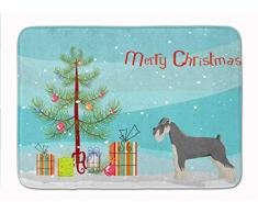 Carolines Treasures Fußmatte, Motiv: Schnauzer, Weihnachtsbaum, maschinenwaschbar, Memory-Schaumstoff, Mehrfarbig