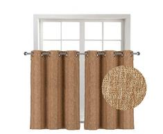 Home Queen Vorhänge aus Leinen, kurz, für kleine Fenster, verdunkelnd, für Schlafzimmer Modern 42WX36L Orange