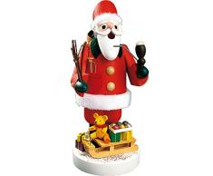 Räuchermann Erzgebirge Richard Glässer Seiffen Rauchmann Weihnachtsmann mit Schlitten, 26210