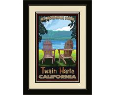 Northwest Art Mall jk-5425 fgdm adcl Twain Harte California Adirondack Stühle Lake gerahmtes Wandbild Art von Künstler Joanne Kollman, 40,6 x 55,9 cm
