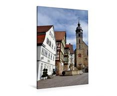 Premium Textil-Leinwand 80 x 120 cm Hoch-Format Böblingen, Stadtkirche. Fotografie auf Leinwand von Nicola Furkert | Wandbild, HD-Bild auf Keilrahmen, Fertigbild auf hochwertigem Vlies, Leinwanddruck von Nicola Furkert