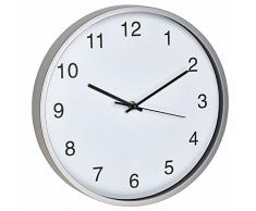 TFA Dostmann 60.3019.54 Design Wanduhr inkl. A-Batterie Silber/weiß, FE-TFA, Schwarz, 0