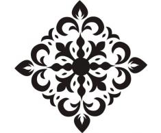 INDIGOS WG20425 Wandtattoo w425 Pflanze Blume Wandaufkleber, 96 x 96 cm, weiß