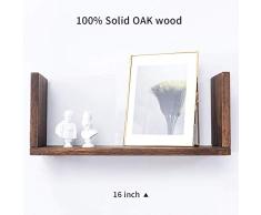 Inman schwebendes Bücherregal aus Holz, U-förmiges Wandregal, Bücherregal, Wandhalterung, kleines Waschbeckenregal, einfach für Bilderrahmen, Bücher, Medien, Trophäe Small walnuss