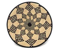 The Barrington Garage Handgeflochtener Bastkorb aus afrikanischem Fair-Trade, Größe XL, Schwarz/Braun