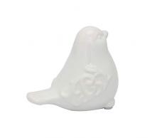 Saideke Home Keramik Klein Chubby Vogel Figur Ornaments, Animal Modell Geschenk für Haus Garten Statue Dekorative Bastelarbeiten Antik Weiß