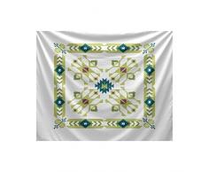 E-design Jodhpur Design Bordüre 4 Geometrische Druck Wandteppich, grün, 50 x 60